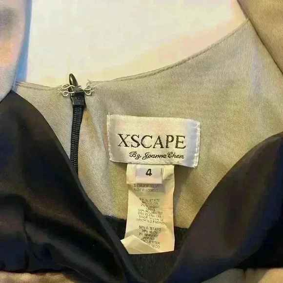 Xscspe by Joanna Chen, cocktail midi bodycon dress, black and grey size 4 rushed - Picture 4 of 5